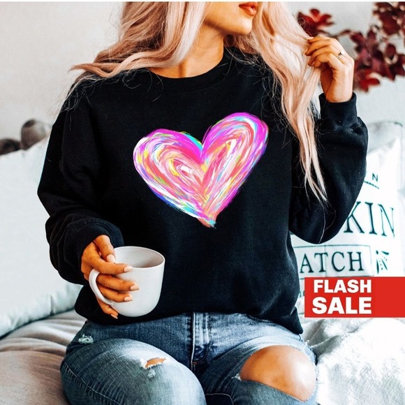 Lovebandtee Other - Heart Sweatshirt, Retro Valentines Day Sweatshirt